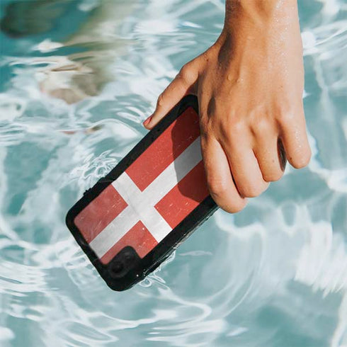 Denmark Flag Distressed iPhone XR Waterproof Case